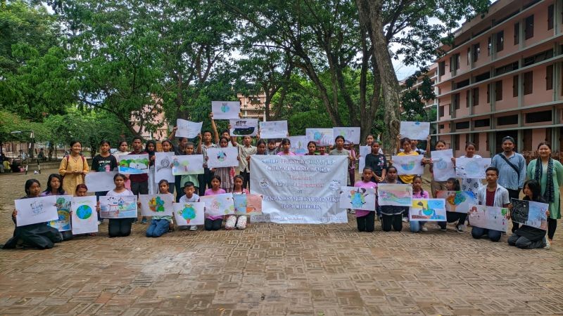 Participants and others during the drawing competition at Don Bosco Hr Sec School, Dimapur on July 10 last.